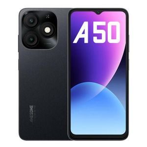 Itel A50, 6.6'', 64GB + 2GB RAM (Dual SIM), 4G, 5000mAh, Black