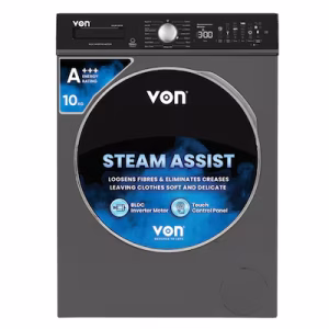 Von VALW-10FVK Front Load Washing Machine 10Kg Dark Silver
