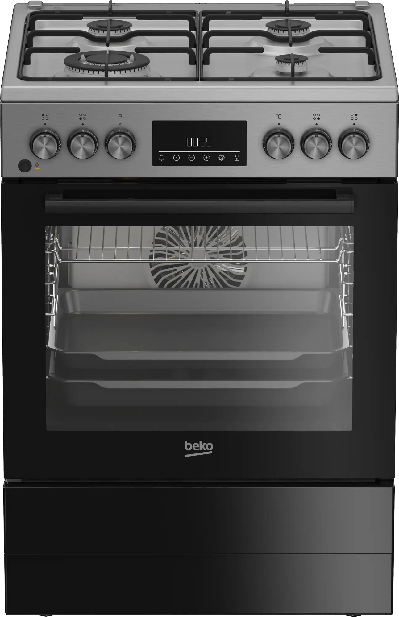 Beko FBM6320SXDL 3 Gas Burners + 1 Wok Burner