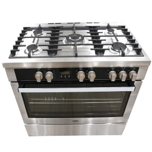 VON VCP965072FSX Freestanding Cooker – 5 Gas Burners, Cast Iron Pan Support, Flame Failure Device