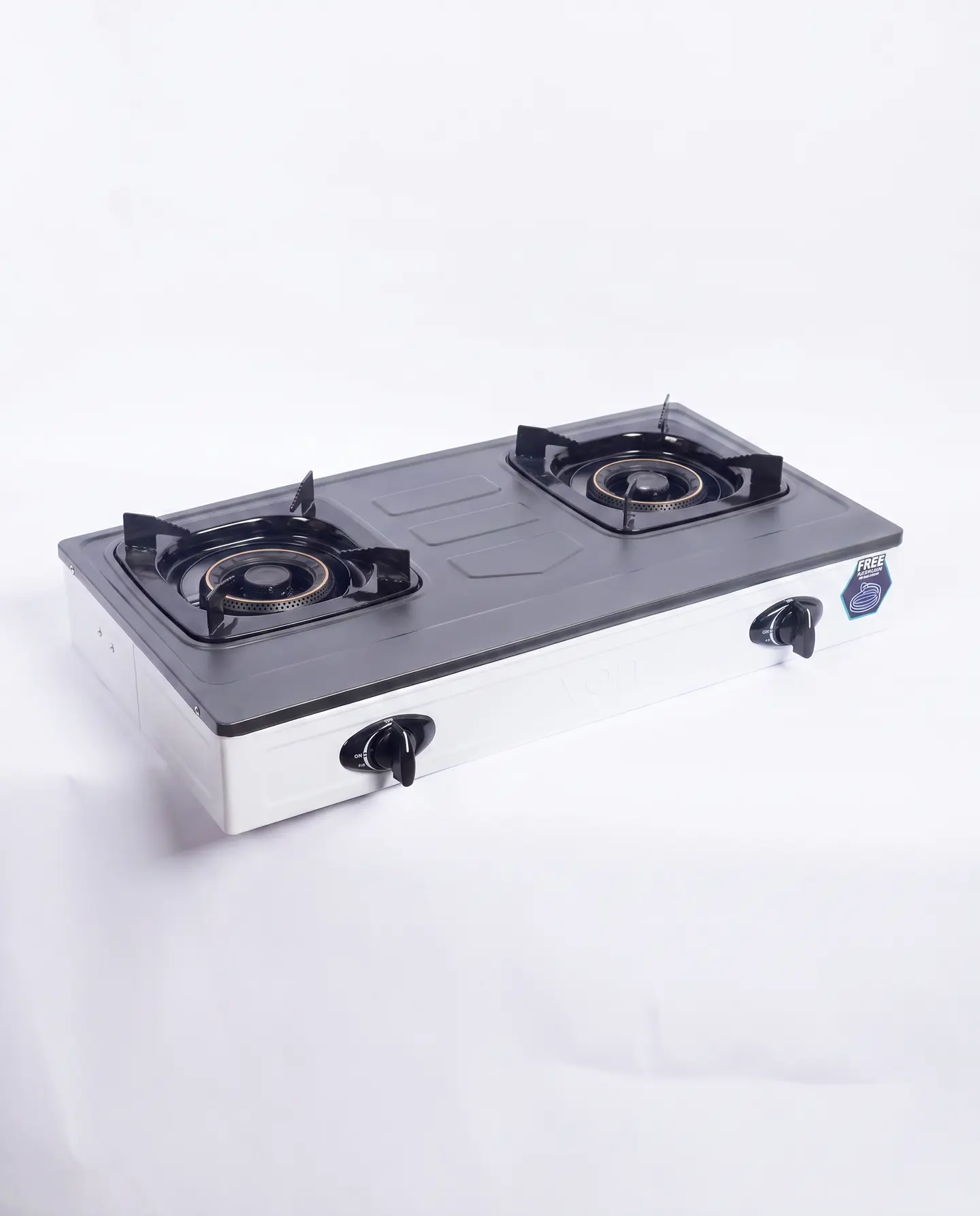 VON VCT2TRGY 2-Burner Gas Table Top Cooker
