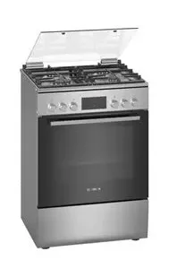 BOSCH Cooker 4 Gas + Electric oven - HXQ38AE50M Semi inox
