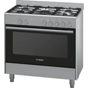 BOSCH Cooker 5 Gas + Electric oven - HSB734357Z Semi inox