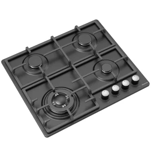 Hisense HGH641BS01 Built In Hob 4 Gas, 60CM - Black Stainless Steel