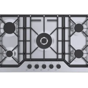VON VHB86535WFCX Built In Hob, 5 Gas With WOK, 90CM Stainless Steel