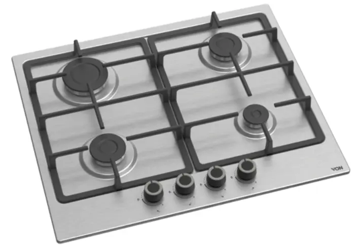 VON VBBG6041NFX 4 Gas Hob - 60cm, Stainless