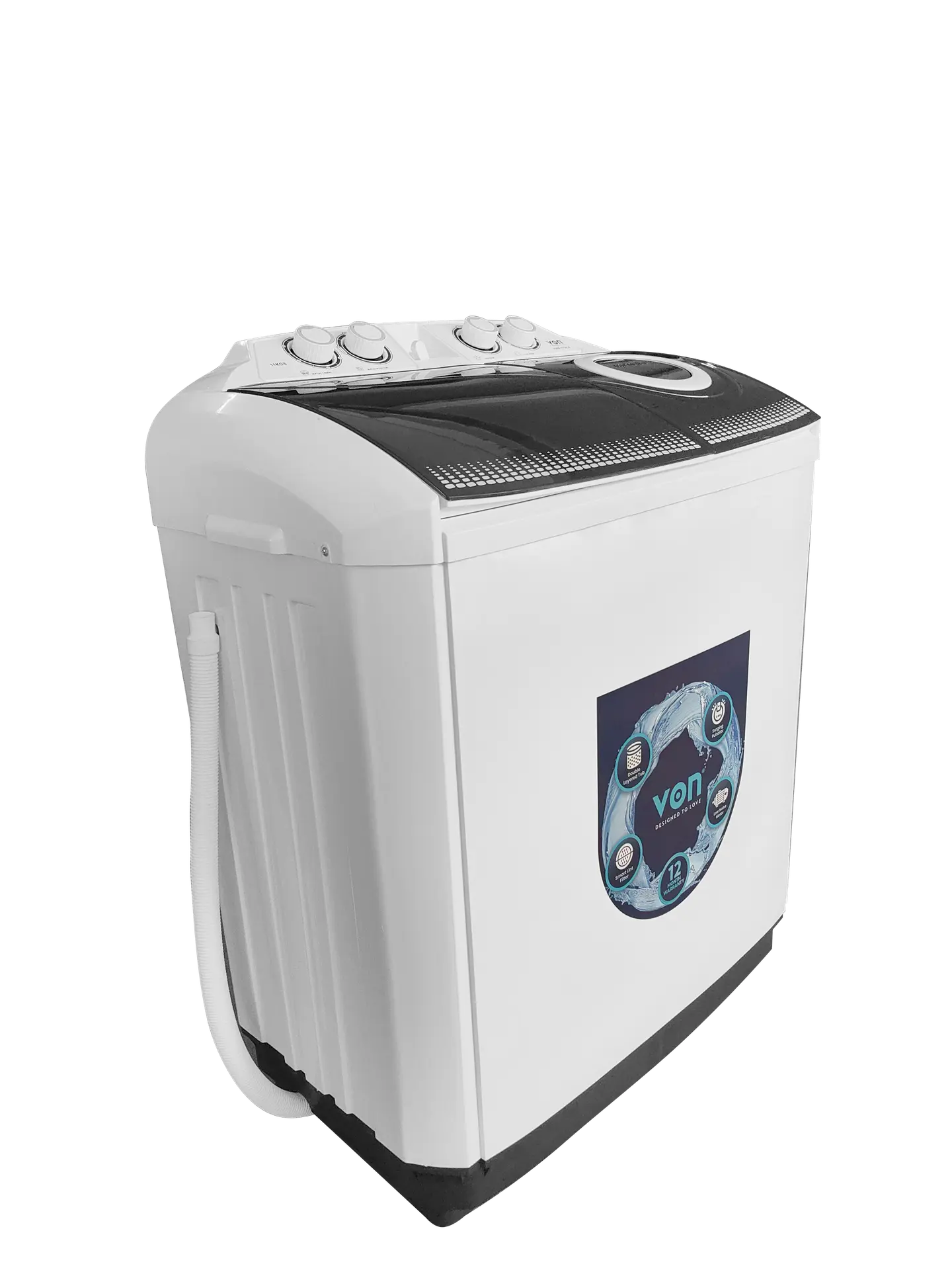 VON VWM-11TALK Twin Tub Washing Machine 11KG