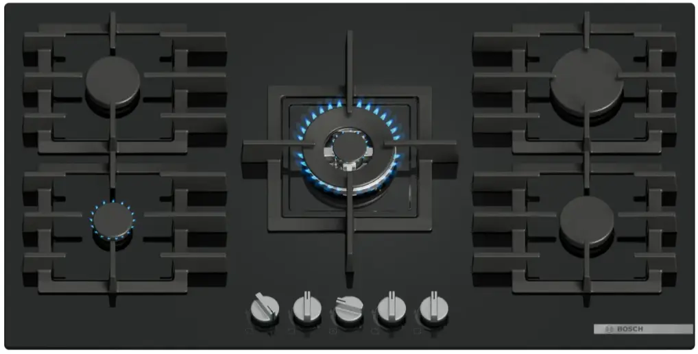 Bosch PPQ9B6I40M Built In Hob 5 Gas 90CM - Black