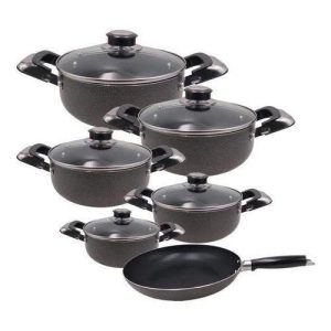 10Pcs Heavy Non-Stick Granite Cooking Pot Sufuria With Pan