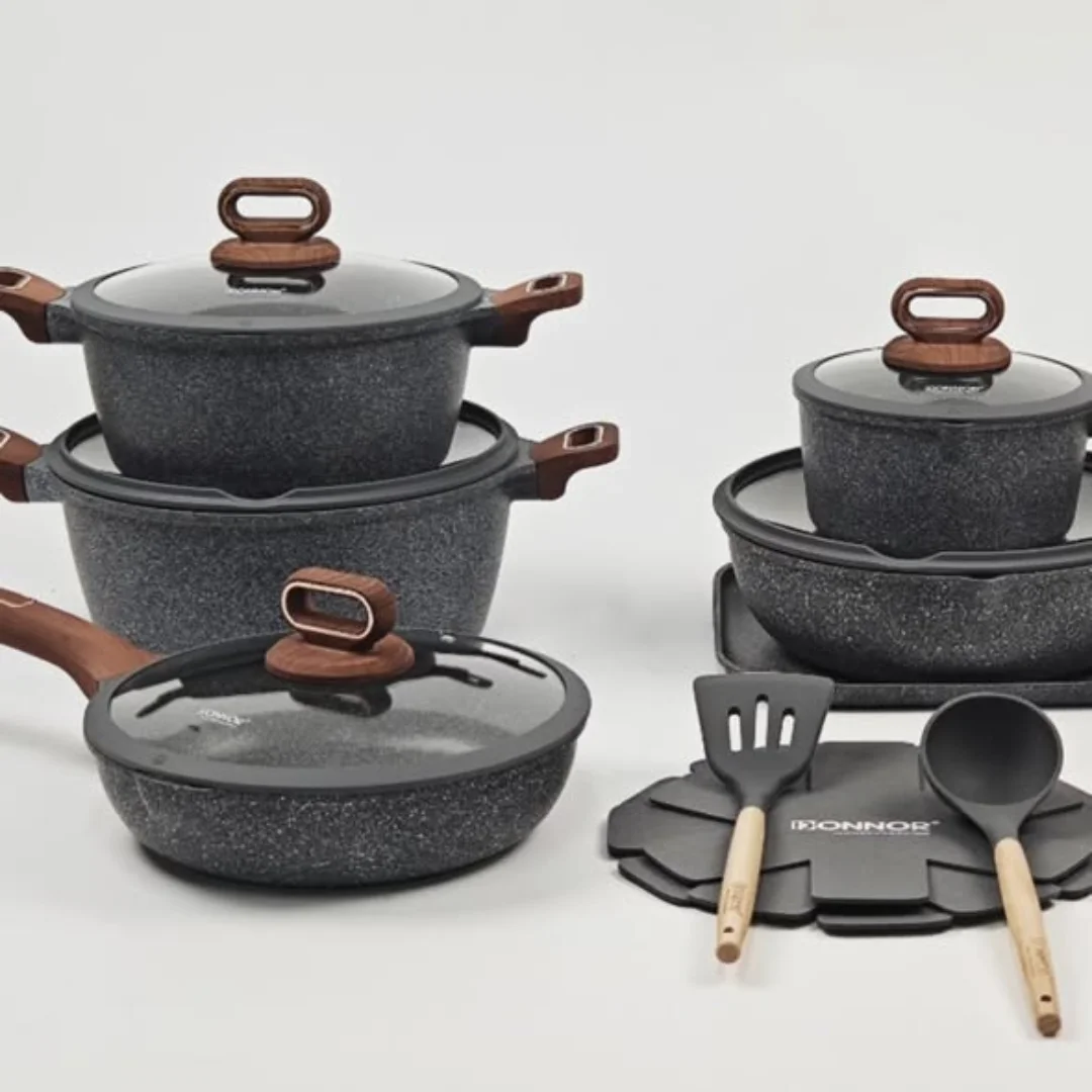 16 Pcs Donnor Berry Granite Nonstick Cookware Set