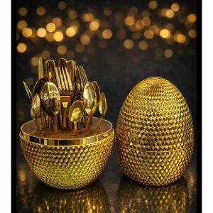 24-Piece Luxury Gold Mood Egg Cutlery Set