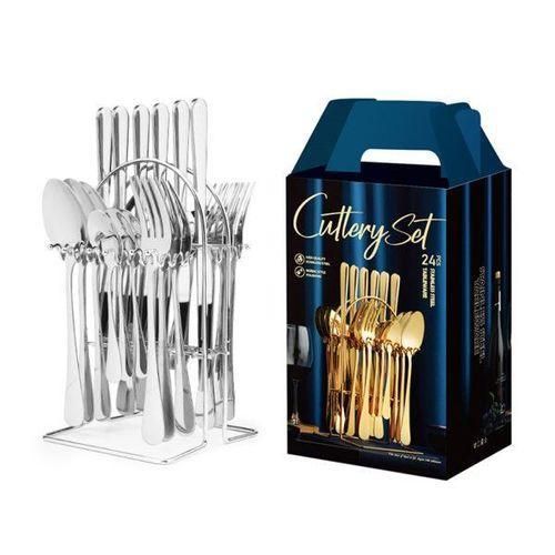 24pcs Silverware Flatware Stainless Steel Cutlery Set
