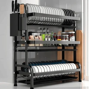 3 Tier Carbon Steel Dish Rack