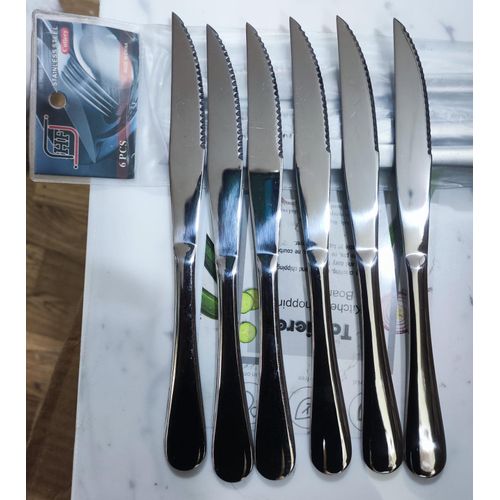 6 pcs stainless steel stake and table knife