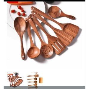 8 Pcs Wooden Cooking Cutlery Set