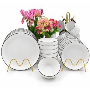 Dinner Set 24pcs Japanese Dinnerware – Plates, Bowls & Mugs