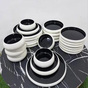 Premium White Ceramic Dinner Set 24 Piece