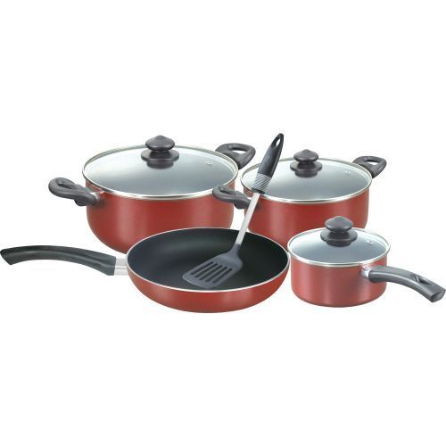 Ramtons RT/108 - Non/Stick 8Pcs Cookware Set - Maroon & Black